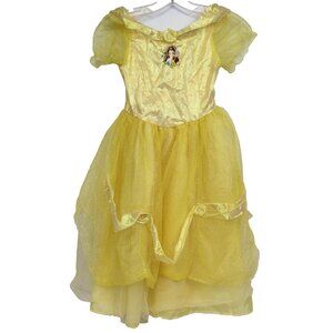 2002 Y2K Disney Store Belle Costume Dress up Yellow Sparkly 6 6x